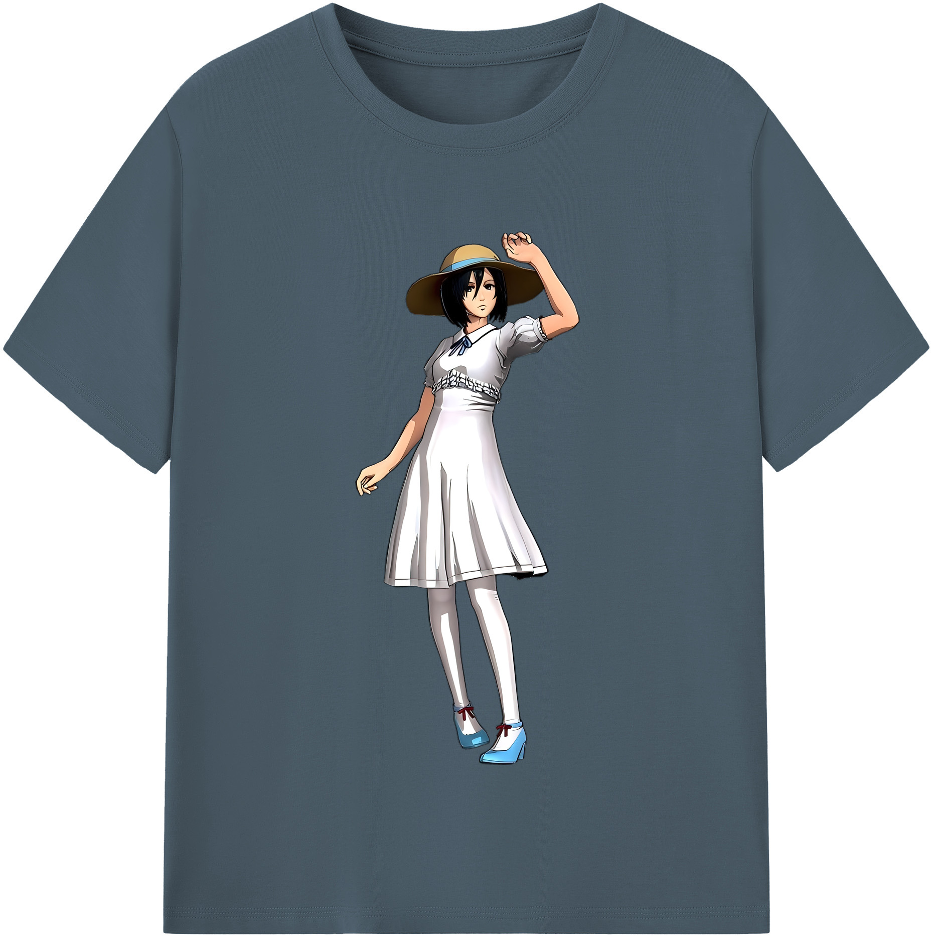 （画像用） 進撃の巨人 ミカサ·アッカーマン Attack on Titan Mikasa Ackerman 綿100％半袖Tシャツ（フロントプリント）